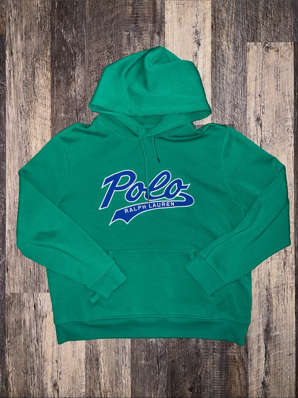 Polo by Ralph Lauren Green Hoodie with Blue Script